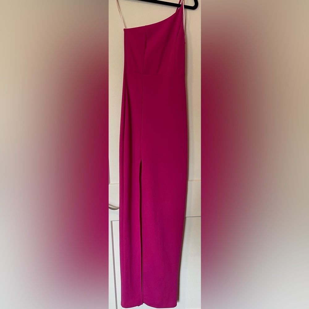 Lulus Keeper of My Heart One- Shoulder Maxi Dress Magenta Size XS